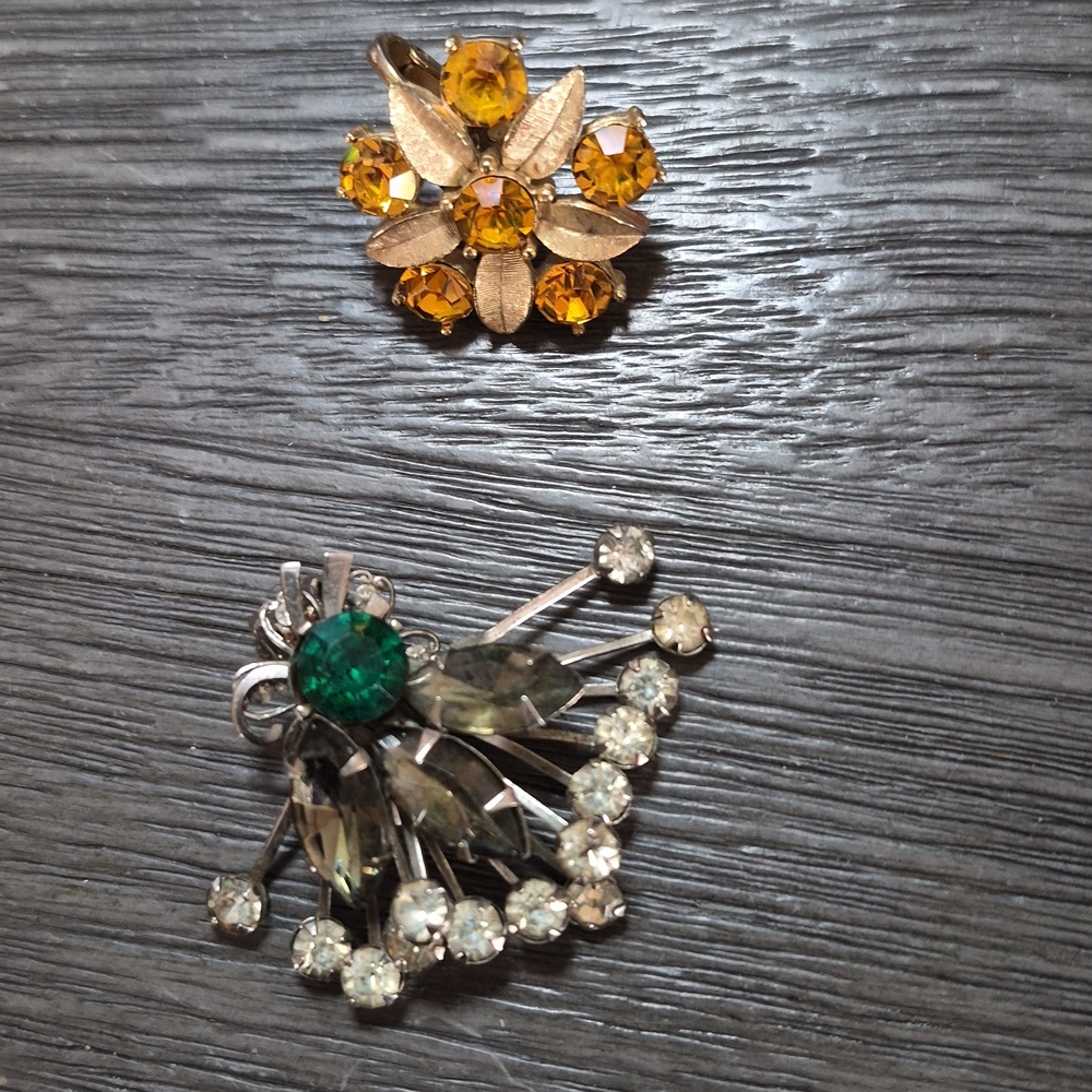 Assorted Women’s Decorative Brooch - Multi-Color Rhinestone & Cameo Cluster - Picture 8 of 8